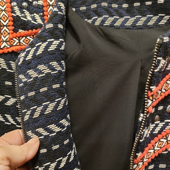 Rebecca Minkoff Woven Zipper Crop Blazer - Sz 2 US - Picture 7 of 12